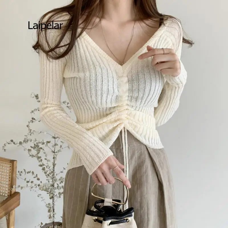 

Sexy Knitted Pullover Top Fashion Fall/Winter Women's Pullover V-neck Slim Women's Pullover