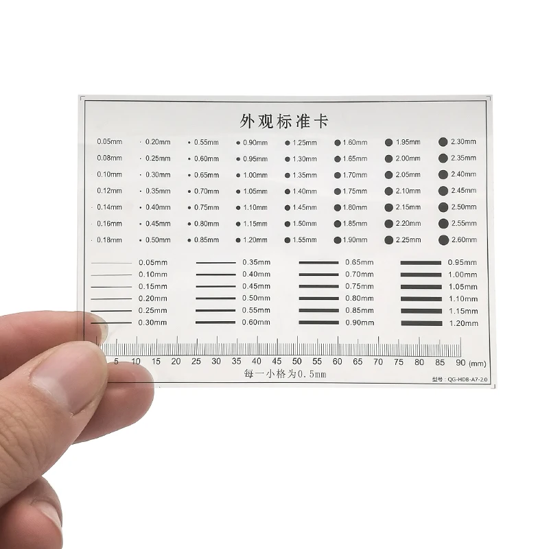 Appearance Standard Card Gauge Point Gauge Transparent Film Stain Comparison Card Stain Crack Contrast PET Ruler Scales Dot Line