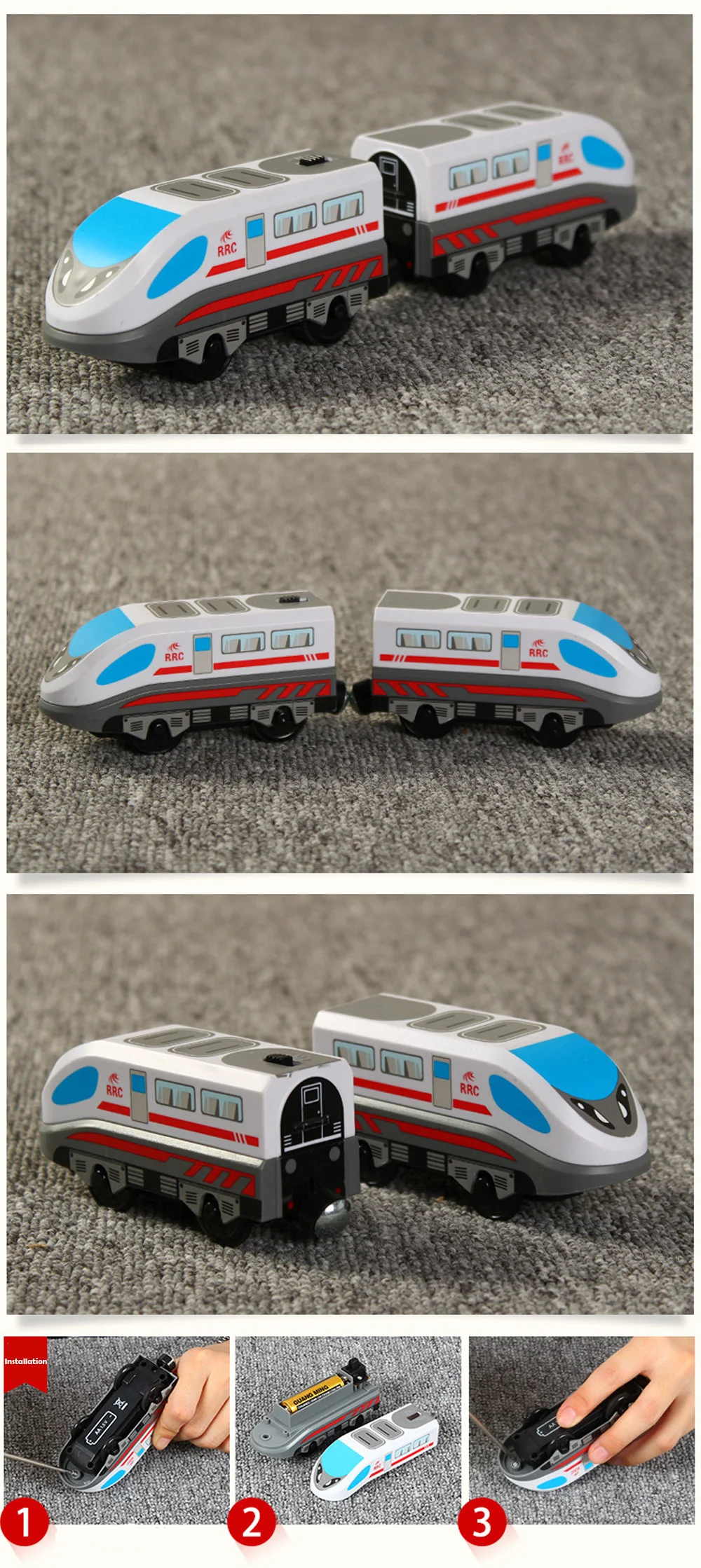 RC Elektrische Zug Set Lokomotive Magnetische Zug Diecast Slot Spielzeug Fit für Marke Holz Eisenbahn Gleise Spielzeug für Kinder Geschenke – Detail 2