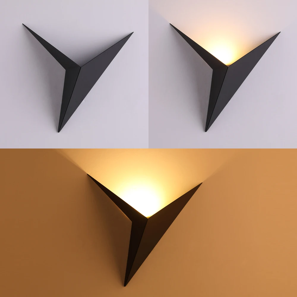 Modern minimalist triangle shape LED Wall Lamps Nordic style Indoor Wall Lamps Living Room Lights 3W AC85-265V Simple Lighting