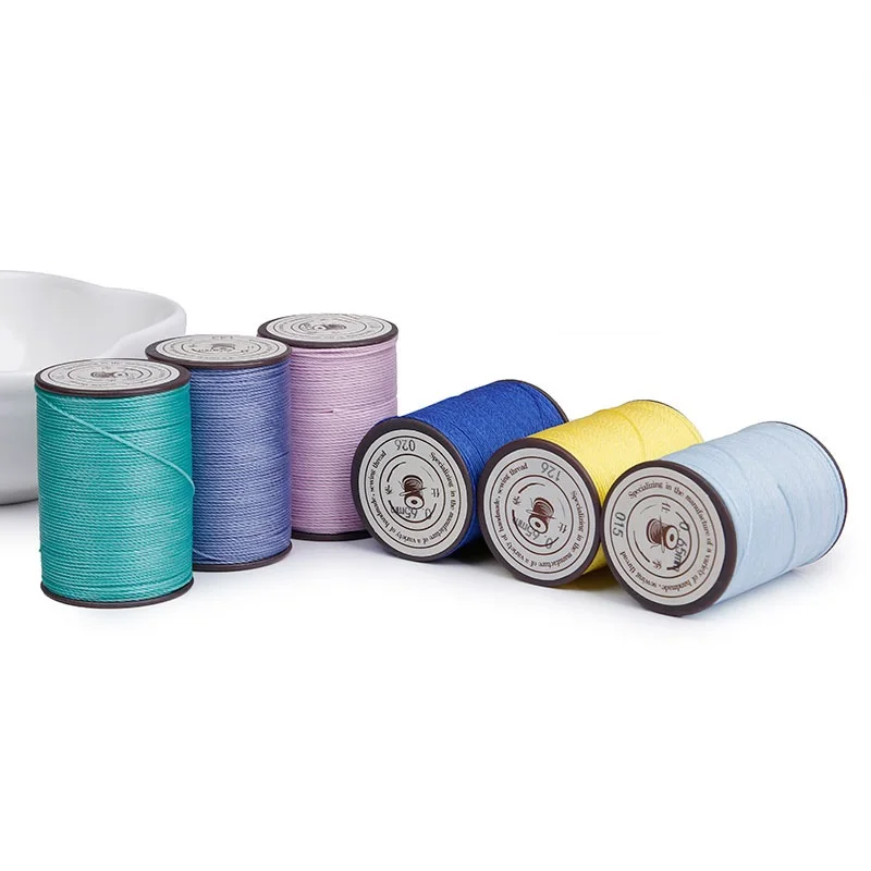 160m 0.45mm Fil Polyester Fil Cuir Couture Rond Fil Ciré Cordon Cire Fil Bricolage Artisanat Art Artisanat(Noir