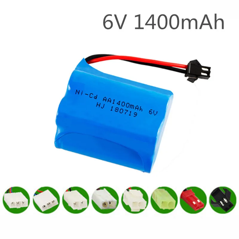 6V 1400Mah Ni-Cd Oplaadbare Batterij Voor Rc Speelgoed Auto 'S Tanks Treinen Robots Boten Guns Ni-cd Aa 6V Batterij