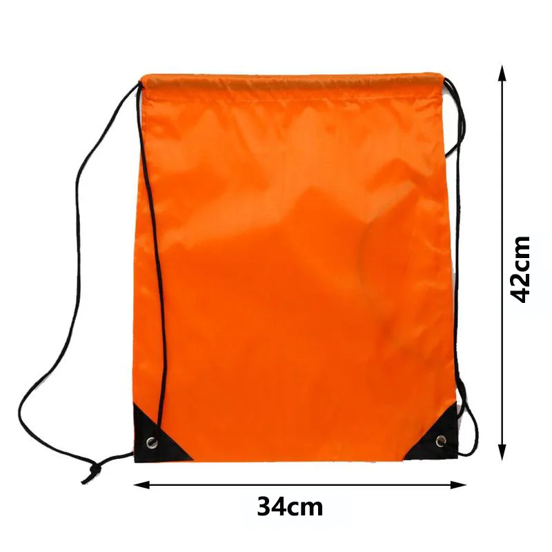 Drawstring Bag Custom Logo Portable Lightweight Backpack Drawstring Travel Sport Outdoor Hiking Oxford Shoes Cloth Storage Bag