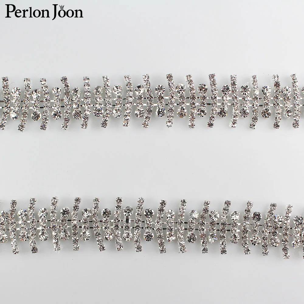 Pai need banding rhinestones trim Ribbon crystal metal chain for dress, bag, shoes accessories ML019