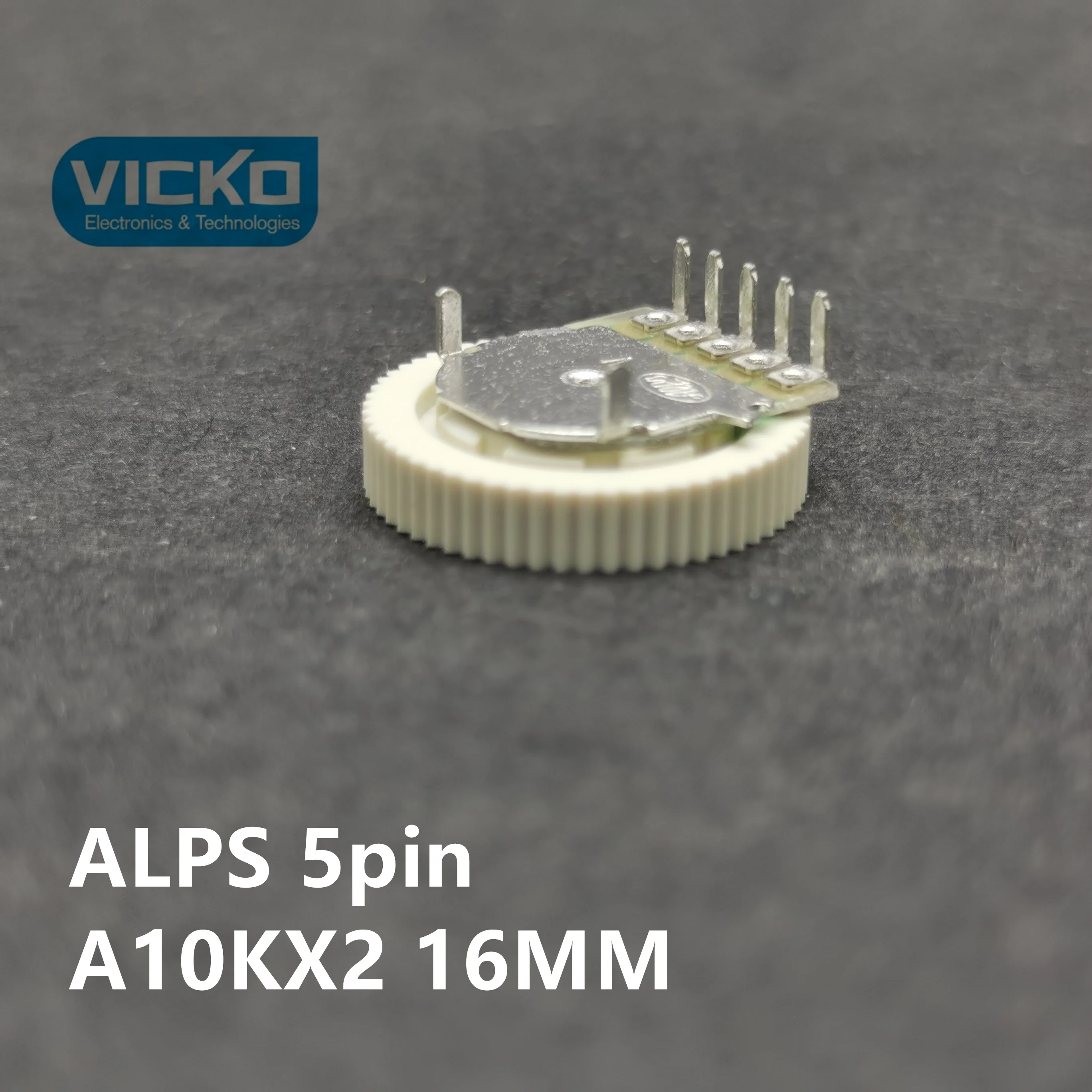 

[VK] Japan gear potentiometer ALPS A10KX2 A103 10K A10K 5pin double pull for MP3/4 16*3MM switch color white