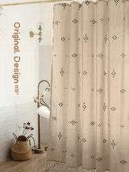 Not in-Morocco Waterproof Tassel Shower Curtain, Sanitary Partition Curtains, Thickened Anti-mold Cloth, Home Decor Accessories