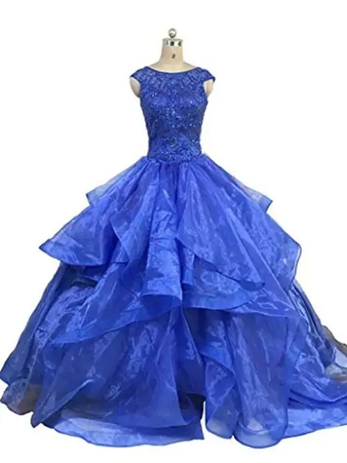 

ANGELSBRIDEP Organza Sweet 16 Quinceanera Dresses 2021 Charming Rhinestones Vestido De 15 Anos Party Debutante Gowns Hot Sale