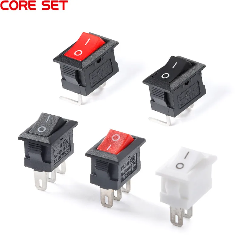 5 قطعة KCD11 الروك التبديل 10*15 مللي متر مفتاح بـزر دفع صغير ON-OFF/ON-OFF-ON 2 دبابيس/3 دبابيس 3A 250VAC/6A 125VAC 10x15 مللي متر #1
