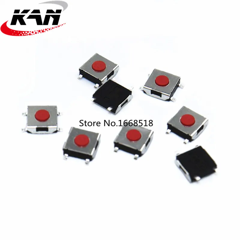 1000Pcs micro switch Tact Switch 6x6x2.5mm Button red button reset switch SMD 4Pins 6*6*2.5mm Push button switch