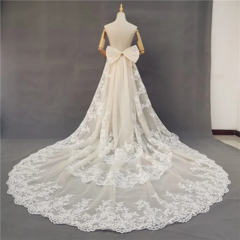 detachable bridal skirt  lace skirt with bow bridal dress skirt wedding dresses skirt