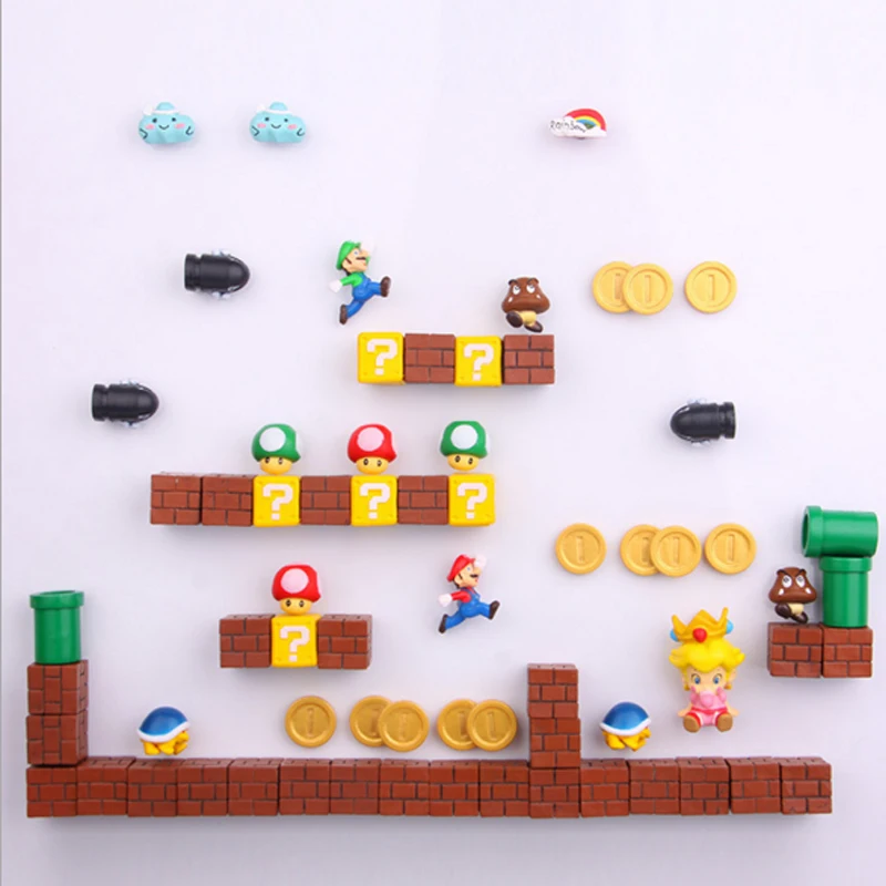 3D Super Bros. Fridge Magnets Refrigerator Message Sticker Funny Girls Boys Kids Children Student Toys Birthday Gift