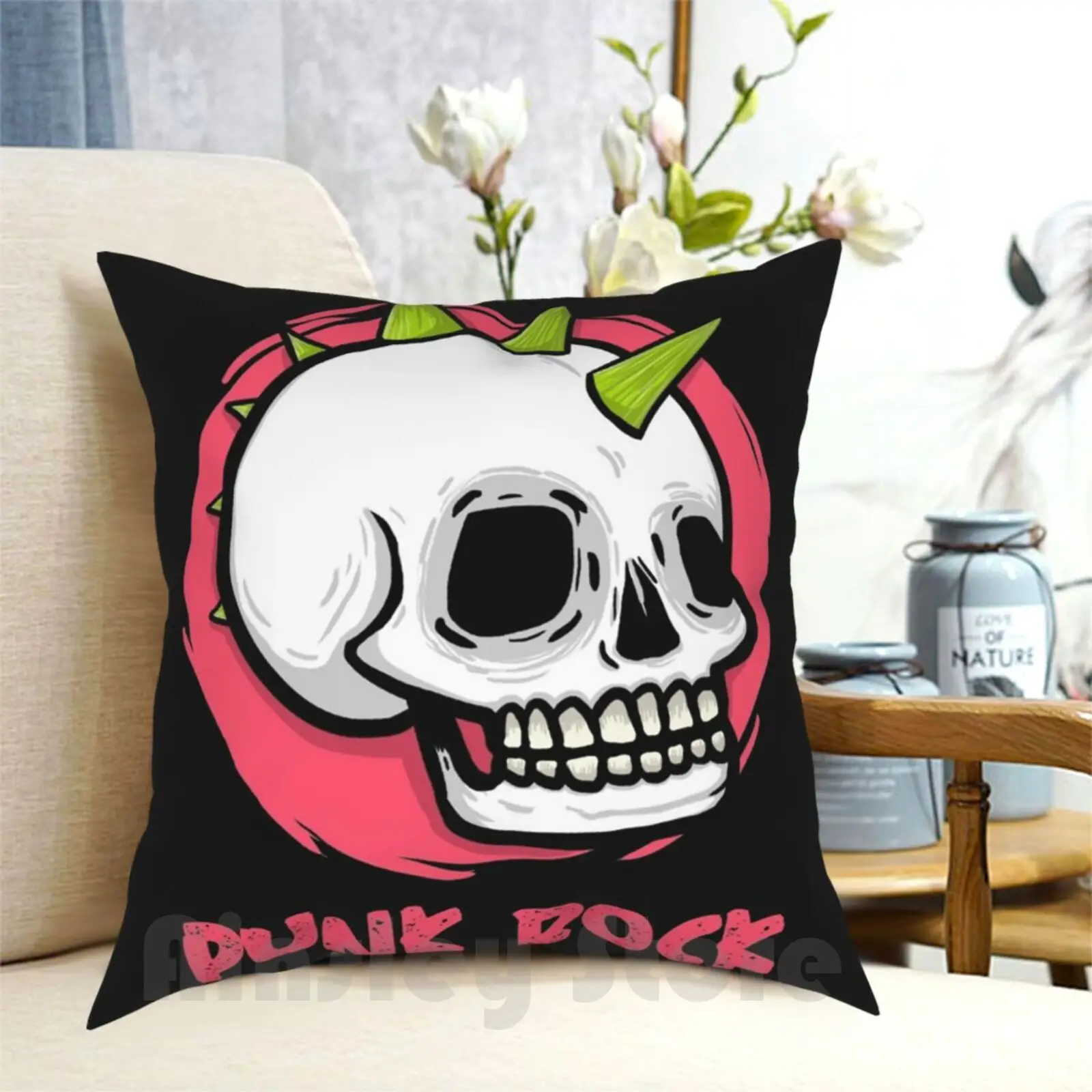 Punk Rock Pillow Case Printed Home Soft DIY Pillow cover Punk Punk Skull Punk Attitude Punk Culture Punk Mainstream Punk