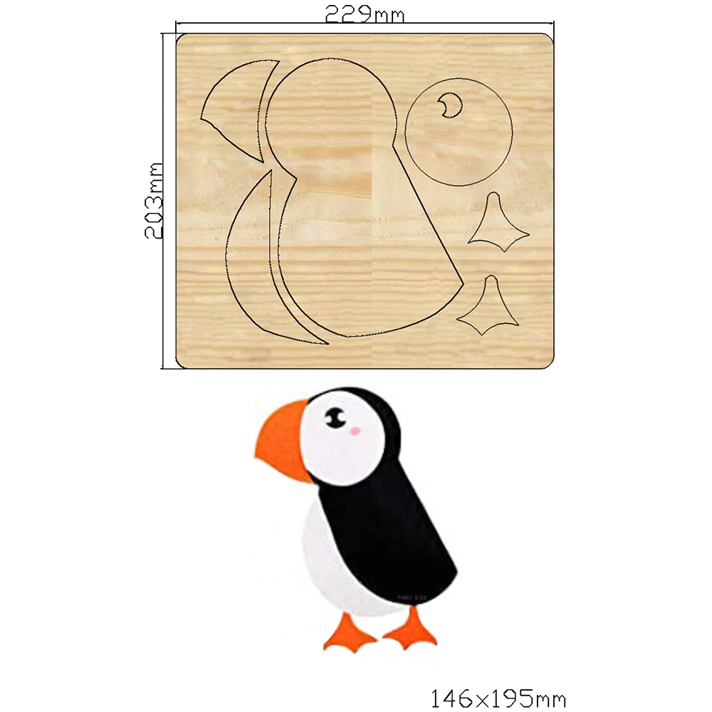 

2021 New Penguin felt woven toy woven toy Cutting Dies Wooden Knife Die Compatible With Most Manual Die Cut Cutters