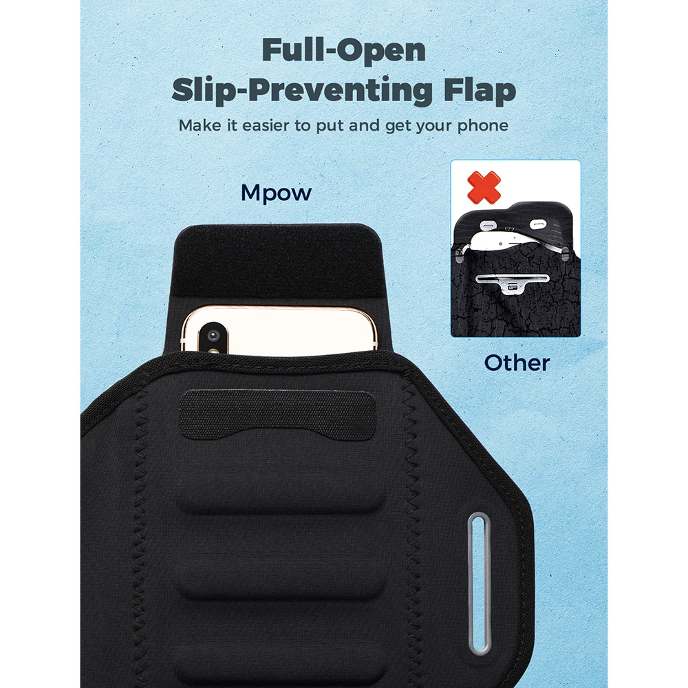 Mpow-شارة هاتف عالمية لهاتف iPhone ، حامل رياضي مع حقيبة AirPods للتشغيل ، iPhone 15 Pro Max ، 14 ، 14 ، 13 ، 12 Pro ، Galaxy S25 ، S24 +