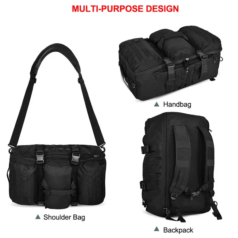 60L Tactical Bag Outdoor Shoulder Package Nylon Backpack Trekking Climbing Travelling Luggage Handbag Bag Camping XA9A