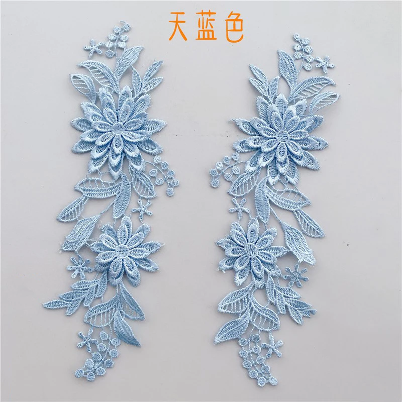 20Pcs Delicate Wedding Head Ornaments Venise Flower Lace Applique Sewing Lace Trim Dress DIY Red White Black Pink