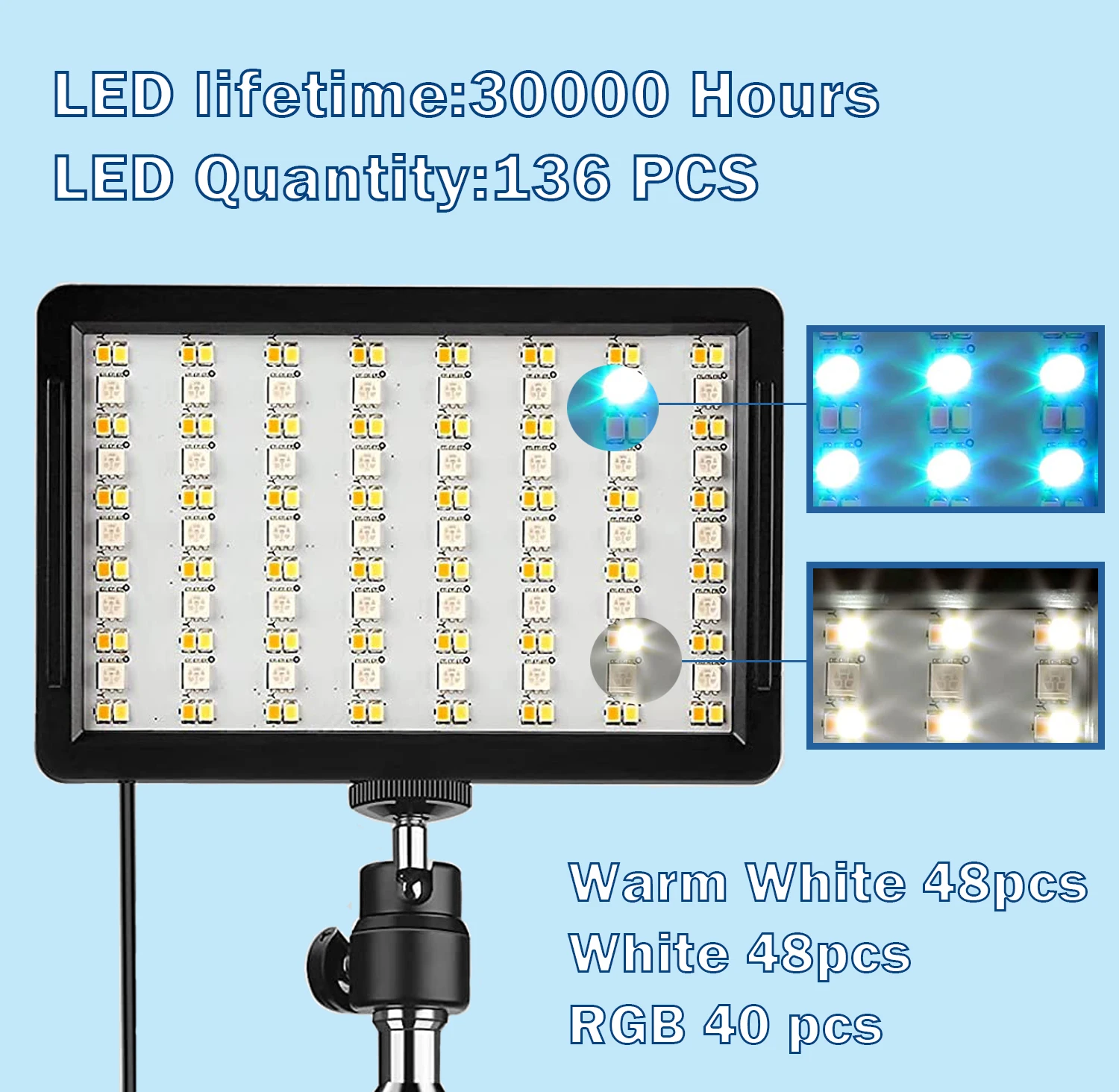 JYYXF RGB LED التصوير الفيديو الضوئي 10 واط لوحة ملء ضوء مصباح 2500-6500 كيلو RGB اللون مع حامل الذراع للبث المباشر 2 قطعة/المجموعة