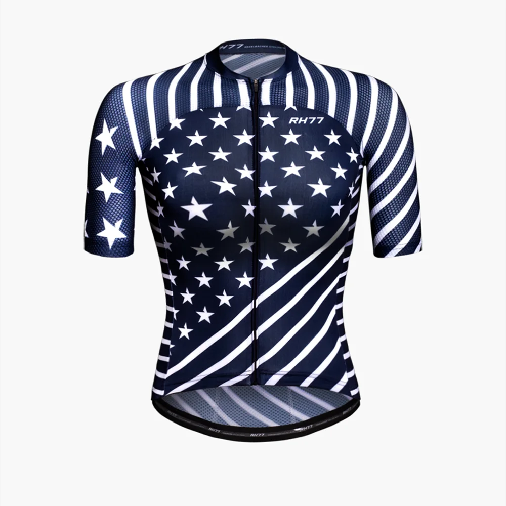 RH77 2021Summer Women New Cycling Jersey Couple Bike Sportswear MTB Quick Dry Short Sleeve Top Replica Polyester Fabric Ciclismo