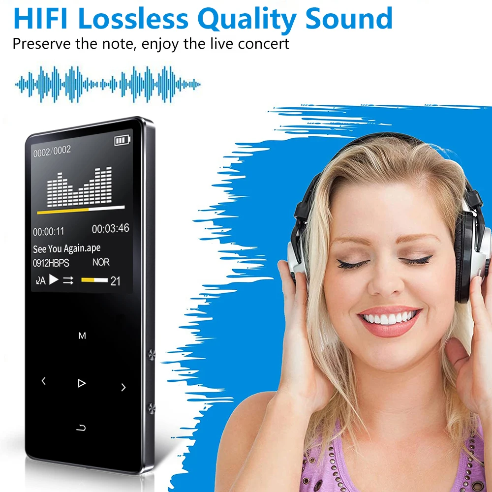 جهاز اتصال محمول HiFi مع دعم Hebrew ، مشغل موسيقى MP3 بالبلوتوث ، مدمج 16 جيجابايت ، راديو FM والتسجيل ، X2 ، إصدار جديد ،