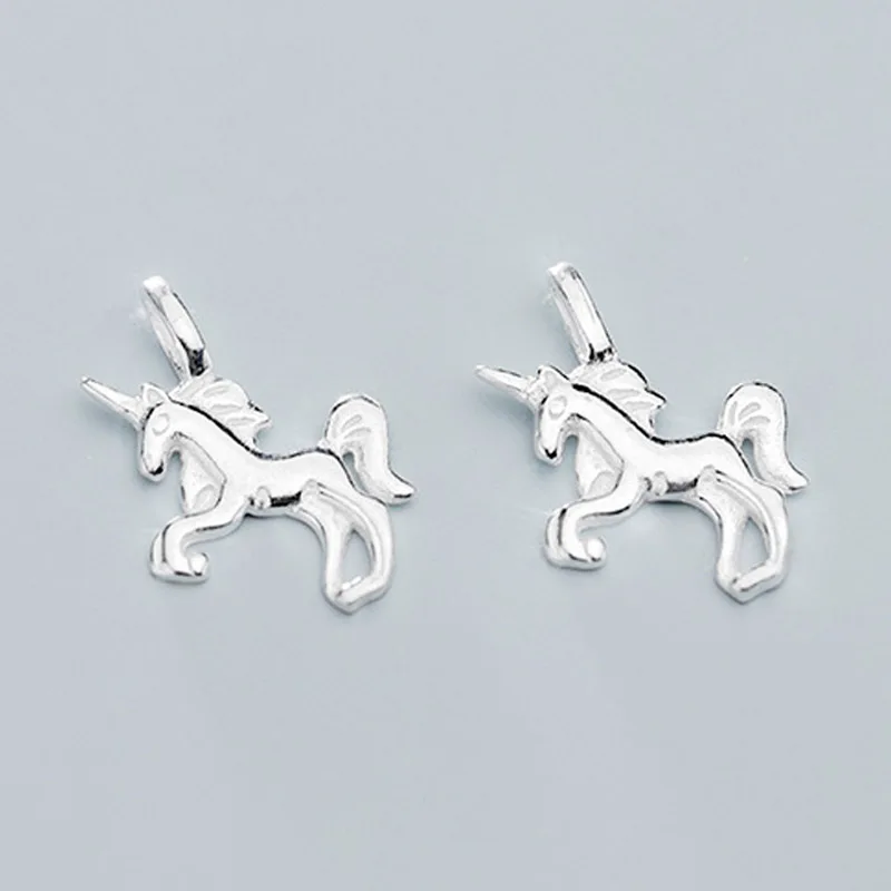 925 Sterling Silver Romantic Unicorn Design Women Charms Workcraft Silver Dangle Pendants DIY Fine Jewelry Accessories Supplier