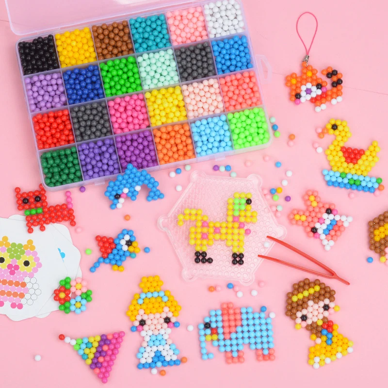 

6000Pcs Plastic box Hama Beads 5mm Perler Water Beads Spray Magic Educational 3D beads Puzzles Accessories for Children Toys