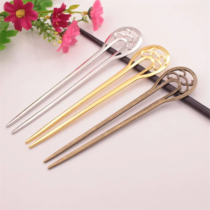 1 قطعة 160 مللي متر الرجعية U-شكل دبوس الشعر باريت غطاء الرأس سبيكة دبابيس الشعر مشبك شعر الزفاف الشعر باريت مجوهرات غطاء الرأس الإكسسوار