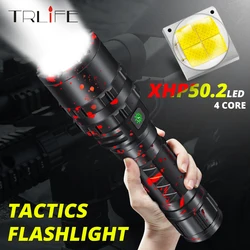 80W Tactical Flashlights Powerful XHP50.2 LED Flashlight Aluminum Hunting L2 Waterproof 18650 26650 Torch Camping Lanterna