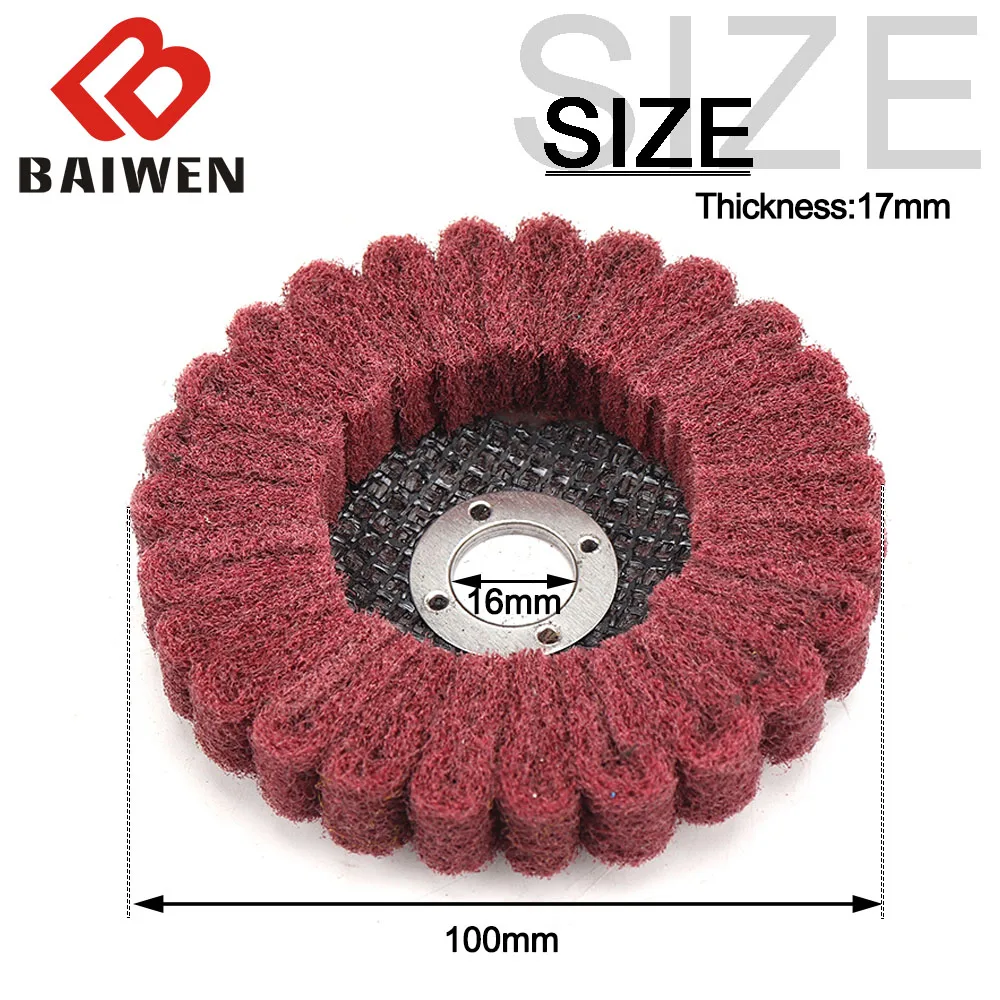 Disques de polissage en Fiber de Nylon, type fleur, tampon à récurer abrasif, pour le nettoyage des métaux, outils à main, 2/5/10 pièces
