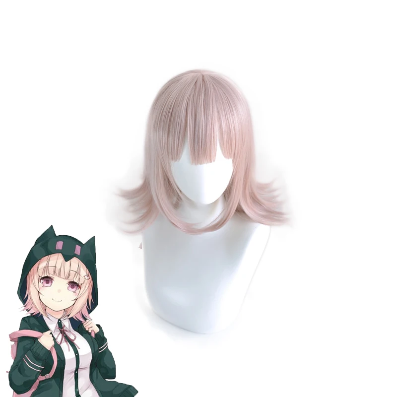 Super danganronpa nanami chiaki peruca cosplay traje dangan ronpa resistente ao calor do cabelo sintético perucas femininas