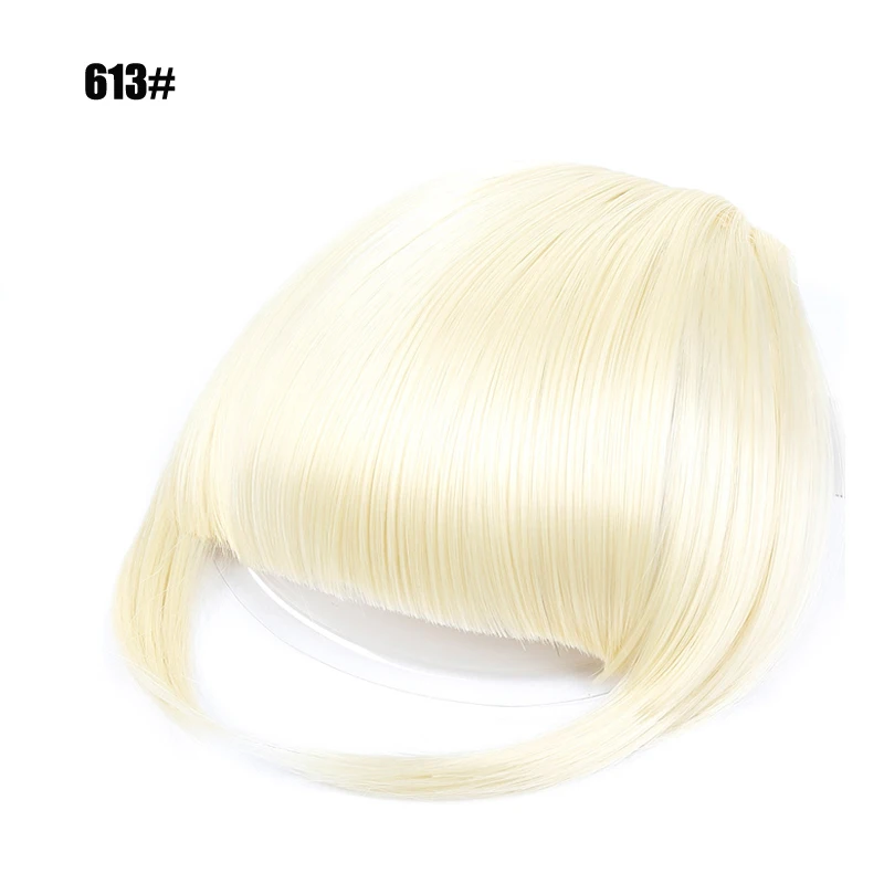 Short Straight Front Hair Neat Bangs Clip in Hair Bangs Extension Hairpiece Synthetic Natural Fake Bang Hair Piece