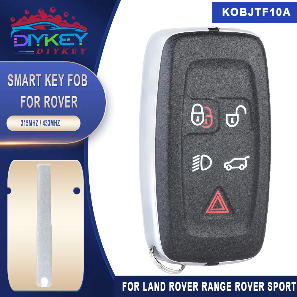 DIYKEY KOBJTF10A LR 024070   Chave remota inteligente do carro Fob Keyless 315MHz 433MHz para 2010 2011 2012 Land Rover Range Rover Sport