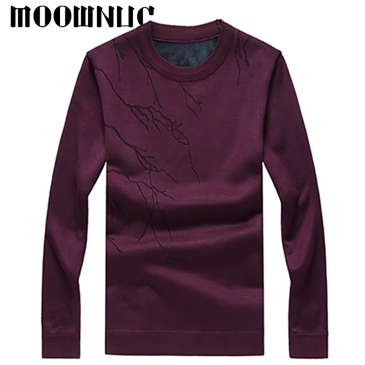 Autumn Winter Casual Men New Fashion Sweater Classic Style With Velvet Keep Warm Thick O-Neck Men New Business Brank