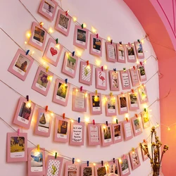 Guirnalda de luces LED con Clip para fotos, guirnalda con batería para exteriores, decoración de Navidad, fiesta de vacaciones, boda, iluminación de hadas