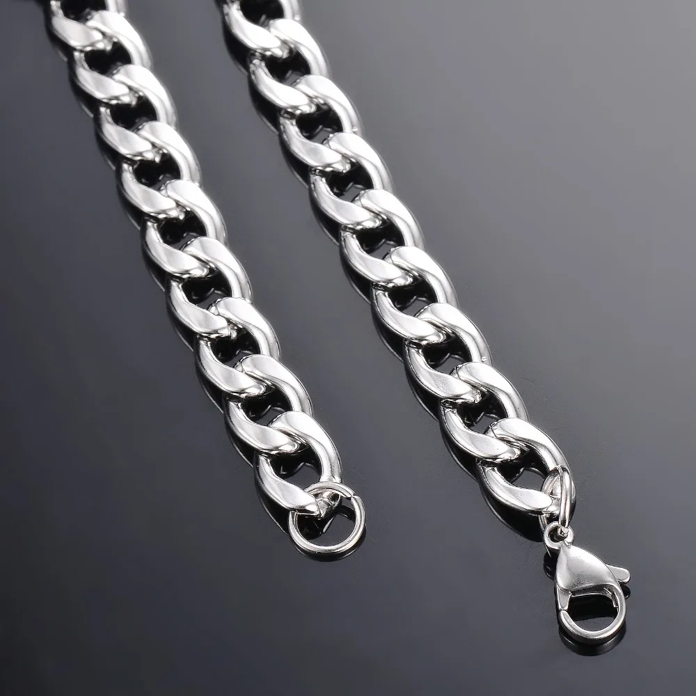 1 Stück Breite 3mm-9,5mm Panzerkette Halskette für Männer und Frauen, Basic Punk Edelstahlkette Choker – Detail 5
