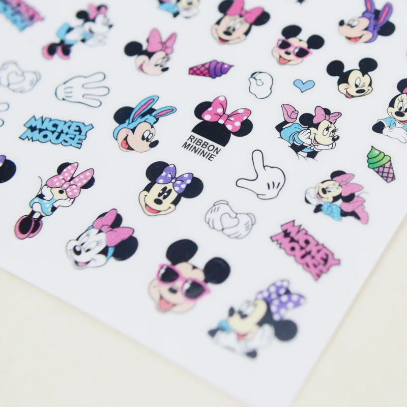 1PCS Cartoon Disney Nail Sticker Donald Duck Mickey Mouse Minnie Nail Slider Lion King Snow White Nail Art Accessories