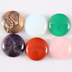 2Pcs/Lot 25MM Round Cabochon Natural Stone Red Carnelia No Drilled Hole Beads