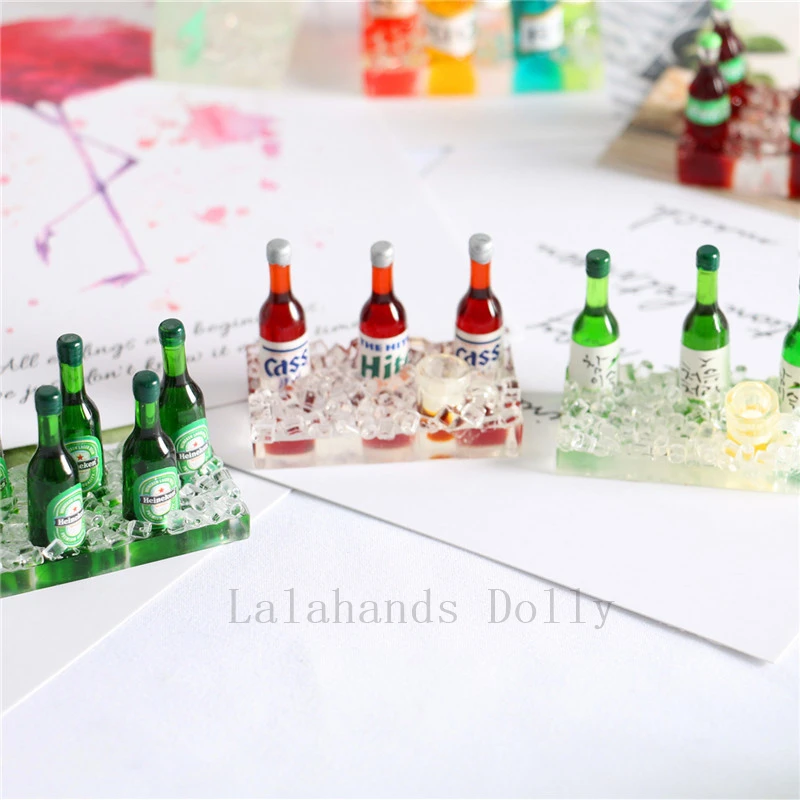 1set Diy Simulation Drink bottle, Wine bottle  Food Toys For Dollhouse  Kitchen Restaurant Decoration Materials Accessories