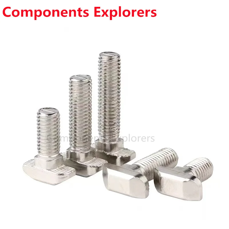 EU 20/30 Series M5 M6 M8 Hammer Head T-Bolt Screw Nickel Plating L=10/12/16/20/25/30mm T Bolts Fastener For Aluminum Profiles