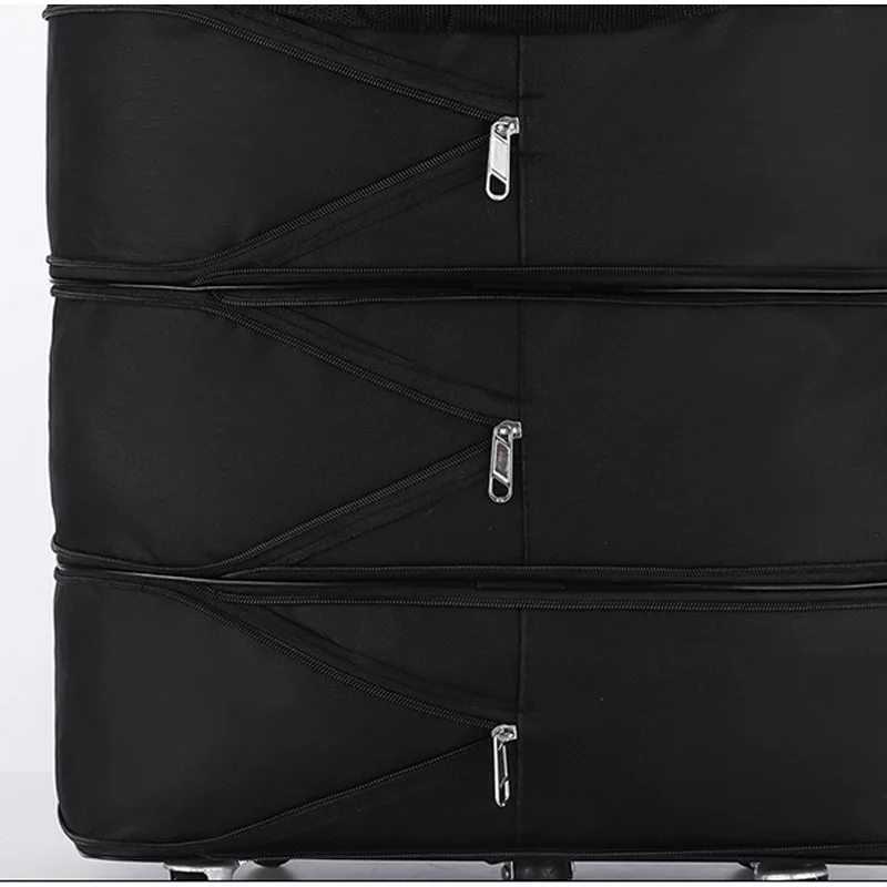27 32 42 Cal podróżny plecak dla kobiet mężczyzn rozszerzalna składana bagaż na kółkach wszechstronna czarna walizka na weekendowy wyjazd