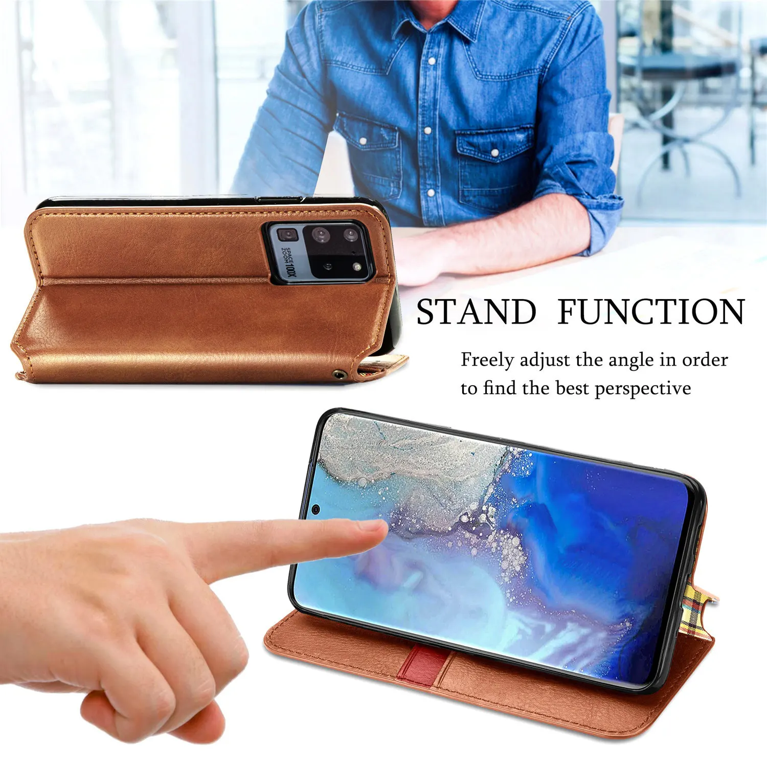 Magnetic flip Leather Case for Samsung Galaxy S20 Ultra S20+ Plus 5G A51 A71 A31 A41 S10 Luxury Magneti Card Holder Wallet Cover