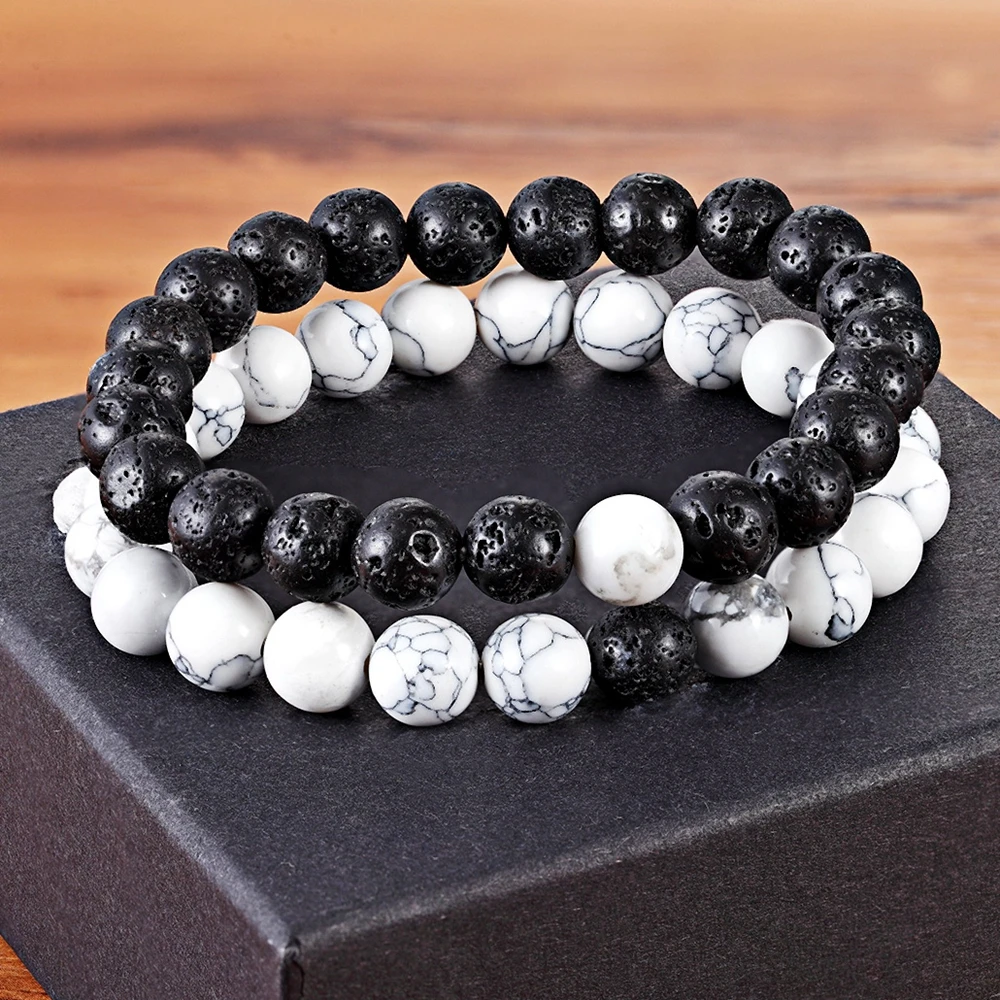 Various Combination Styles Beaded Bracelets for Couples, DIY Gift Box