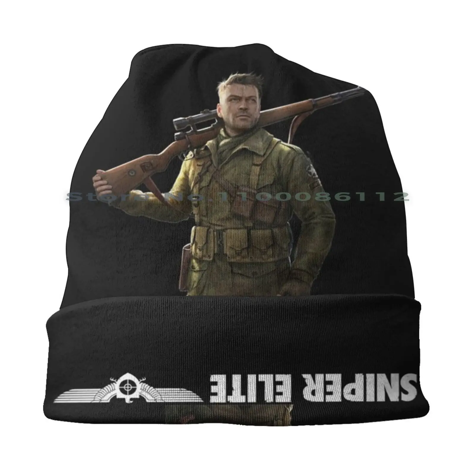 Sniper Elite The Game Beanies Knit Hat Sniper Elite Zombie Army Trilogy Rifle V1 V2 V3 V4 Black Brimless Knitted Hat Skullcap