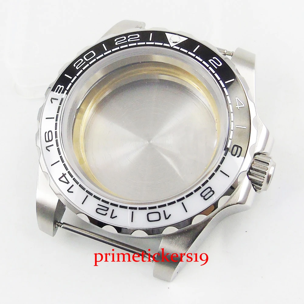 Top Quality 40mm Men Watch Case White Black Ceramic Bezel Fit ETA 2836 MIYOTA 8215 821A 82series DG 2813 Automatic Watch Parts