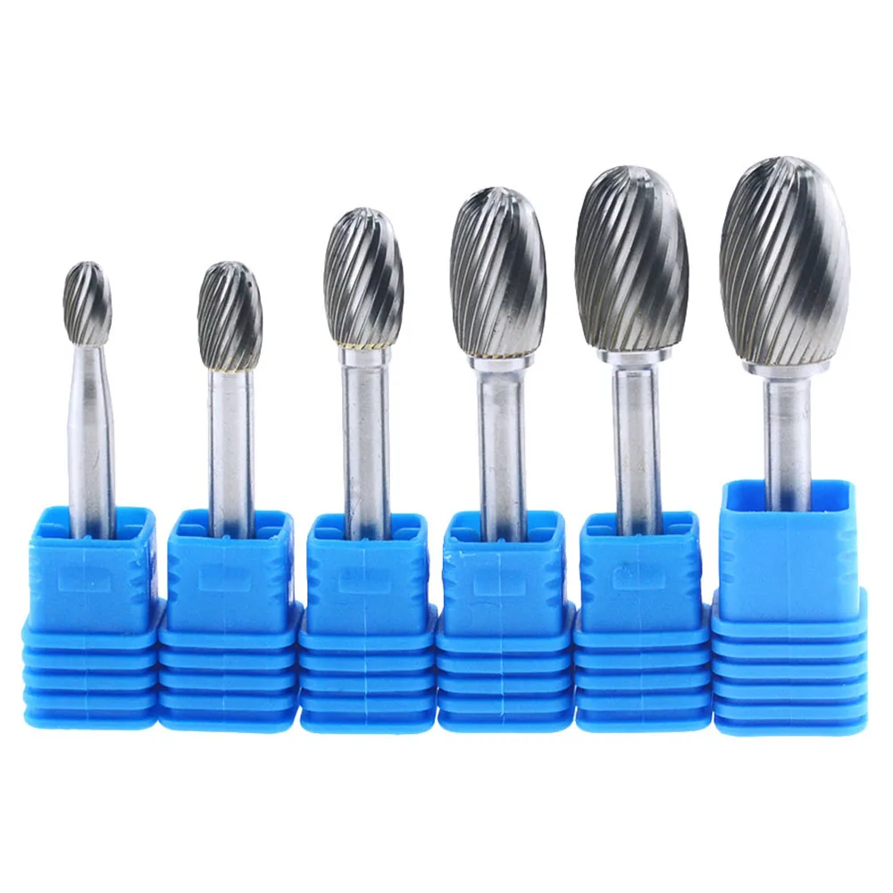 1PCS E-Type Tungsten Carbide Rotating Rake Single Slot Grinding Head Metal Woodworking Wood Carving Tool Milling Cutter