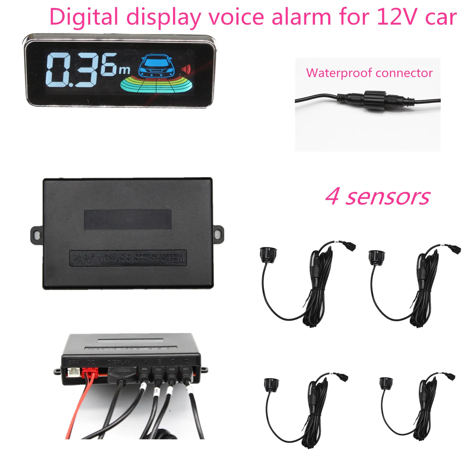 LED Monitor Electromagnetic Parking Sensor 8 Car Parktronic Front Parking System Monitor Parking to detect blind spot zone 360