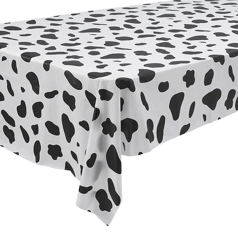 Cow pattern birthday party oil-proof wash-free tablecloth PEVA rectangle table cloth set water proof cover cloth Tea table cloth