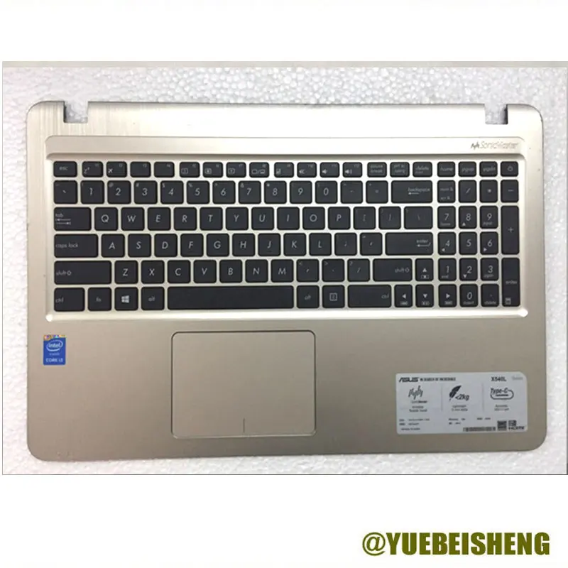 YUEBEISHENG        95%New For ASUS X540S X540L A540L K540L A540UP X540SA X540L palmrest upper cover US keyboard Touchpad,Golden