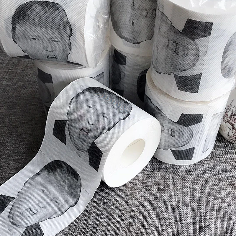 Joke Fun Paper Tissue Gag Gift Prank Joke Creative Bathroom Funny Toilet Paper President Donald Trump Toilet Paper Dropshipping