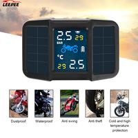 2 Tyre Sensors Motorcycle TPMS USB Solar Charging Motor Tire Pressure Temperature Monitoring Alarm System Test Diagnostic Tools