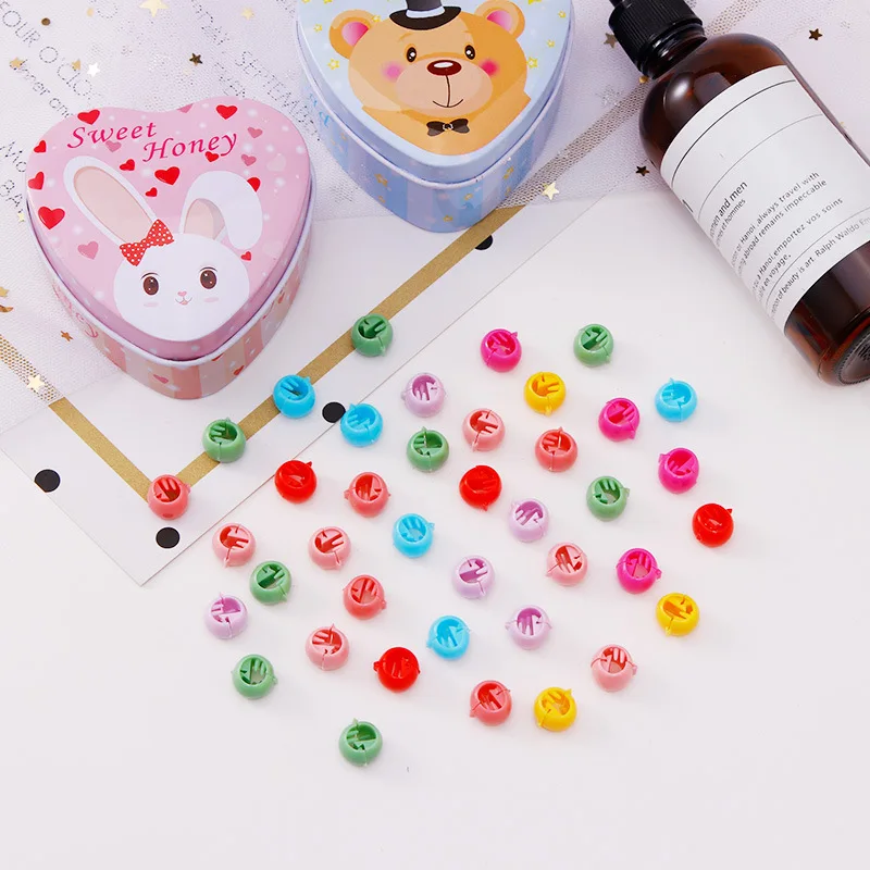 50-100Pcs Candy Colors Hair Braids Plastic Beads Headwear Women Colorful Small Ornament Clips Hair Claw Hair Accessories